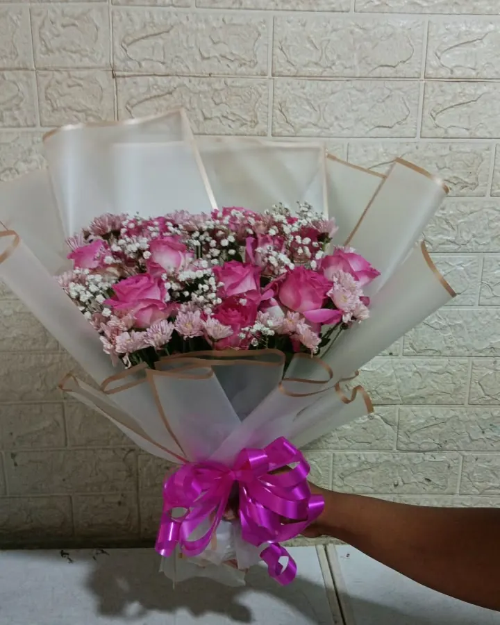 Buket Mawar Pink Mini